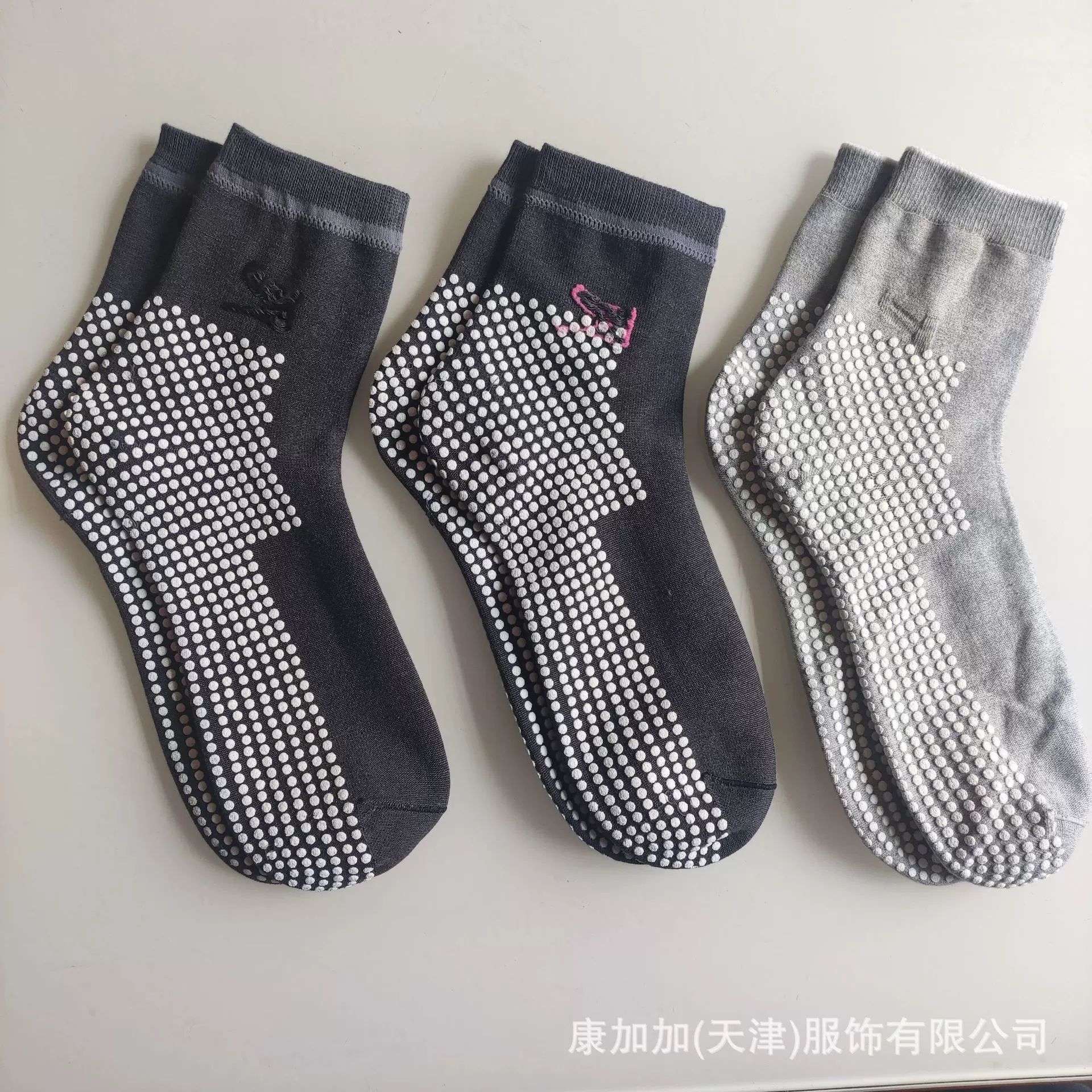 秋冬长筒加厚涂点自发热袜子托玛琳袜子老年人袜子负离子热灸袜子