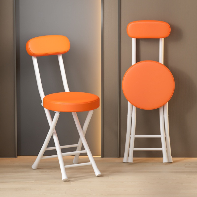 Silla plegable, taburete, silla para el hogar, mesa de comedor, taburete alto, taburete redondo pequeño, banco de respaldo con correa de caballo, simple y portátil