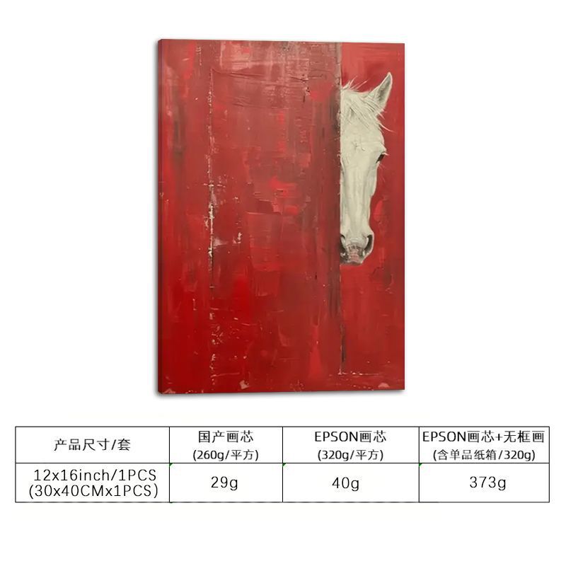 TEMU ホット販売モダンクラシック馬頭アート寝室吊り絵画スプレー塗装キャンバスポスター現代レストラン装飾絵画|undefined