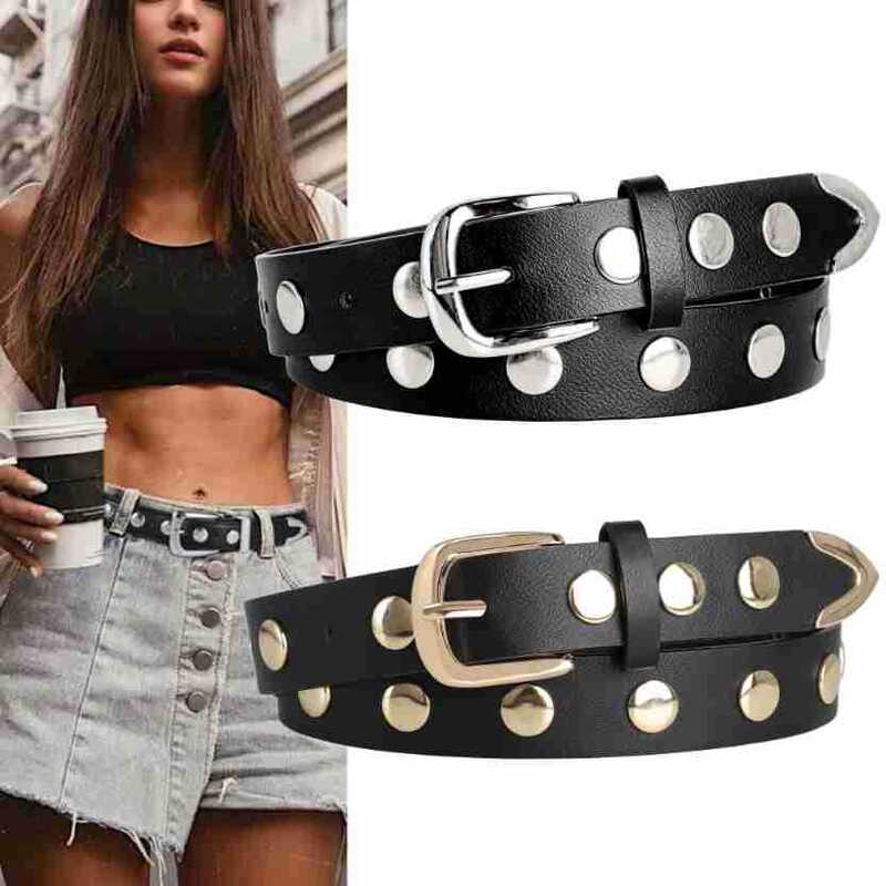 Belt Punk Decoration Simple Belt Versatile Casual Pants Belt Sweater Dress Polka Dot Large Rivet Handmade Belt Belt Punk Decoration Simple Belt Versatile Casual Pants Belt Sweater Dress Polka Dot Large Rivet Handmade Belt