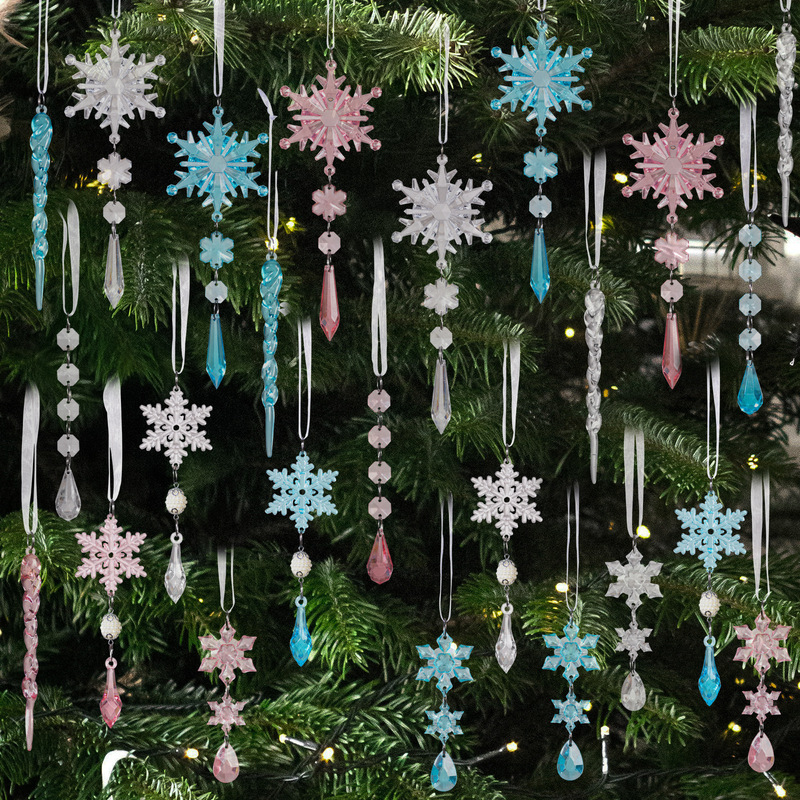 Haobei クロスボーダー新しいクリスマス装飾用品クリスマスアイスバー透明スノーフレークヤマモモボールアクリルアイスケガミ|undefined