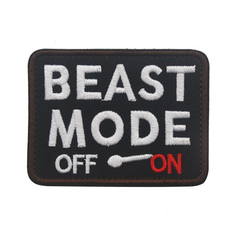 Beast Mode On Off Beast Mode Open interesting patch embroidery magic post emblem package stickers