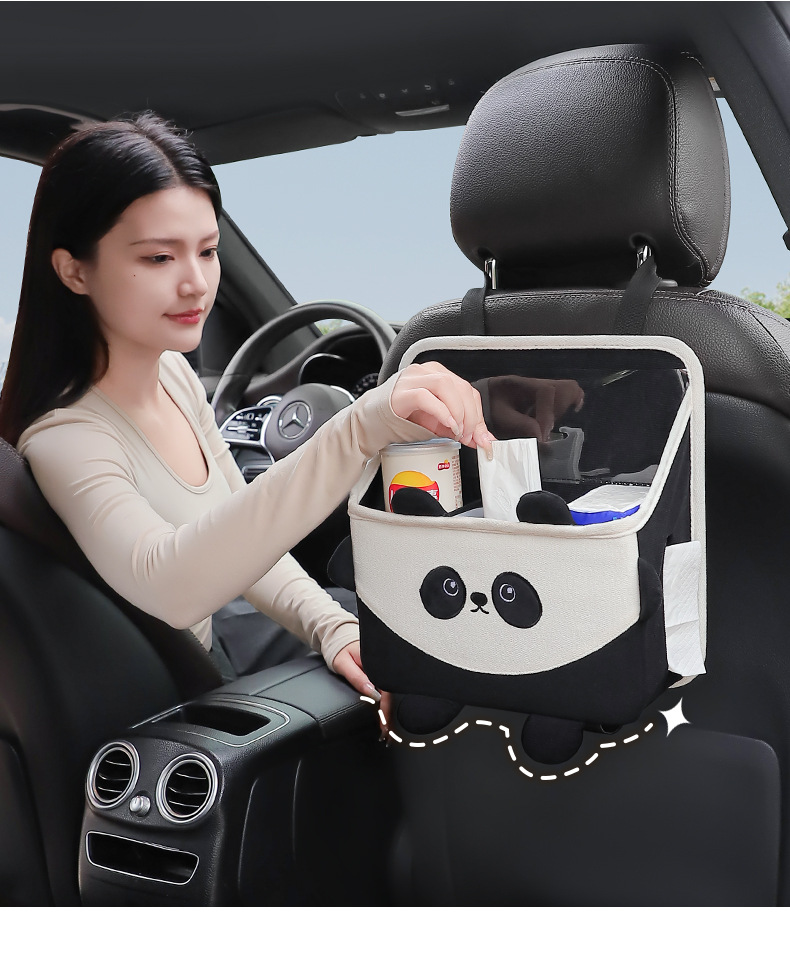 Trash Can Multi-Functional Bag Cartoon Car Seat Back Hanging Storage Box_voghion.com