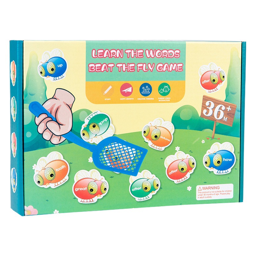 Palabras en inglés transfronterizas intercambiando moscas diversión educativa para niños aprendizaje en inglés entrenamiento memoria de concentración juguetes de madera image 1