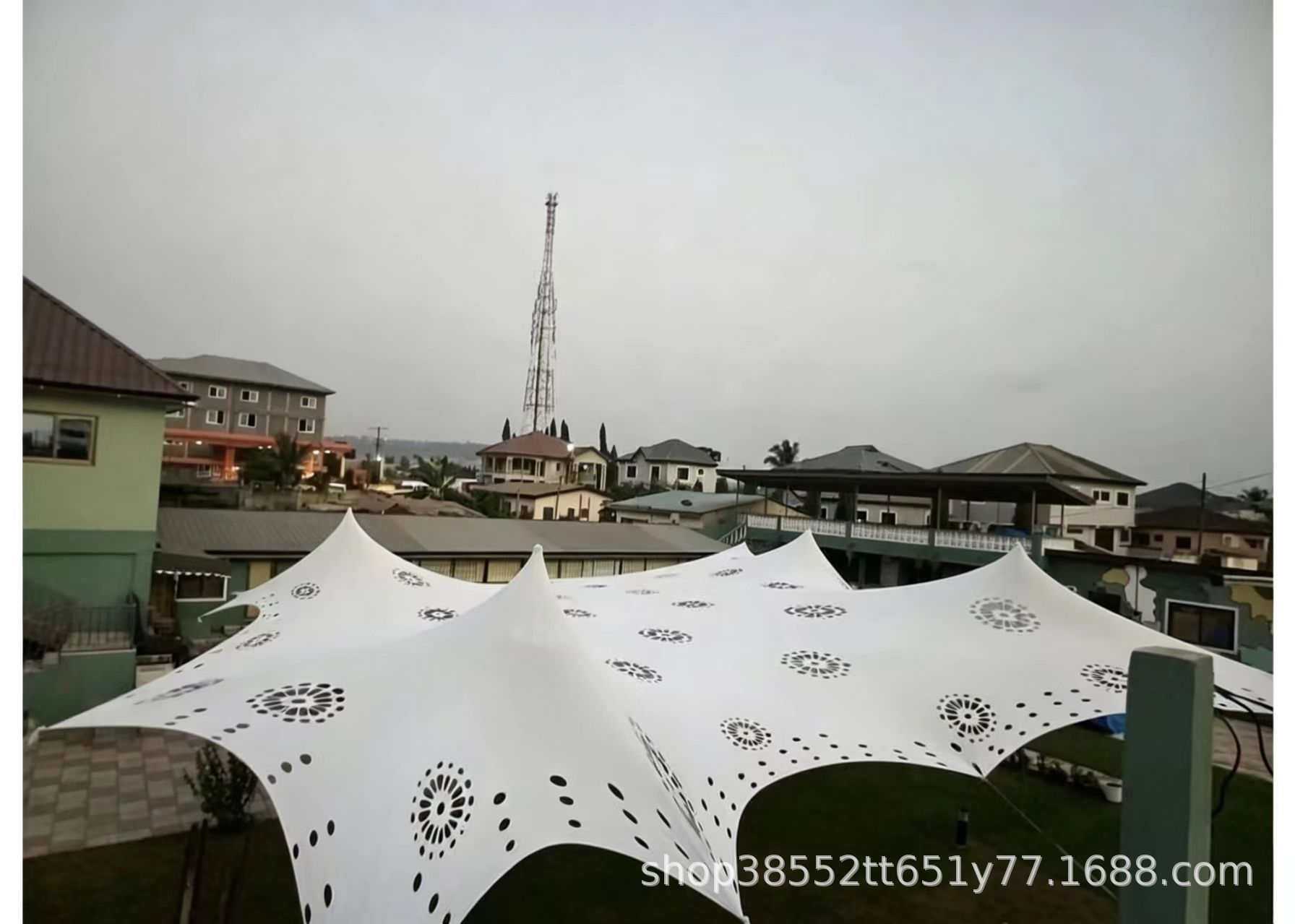 Wedding Cheese Tent Outdoor Super Large Stretchable Canopy with Holes Versatile Canopy