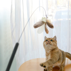 工場は猫のおもちゃの長い棒のワイヤーを卸売りして猫の棒の羽を笑わせます。