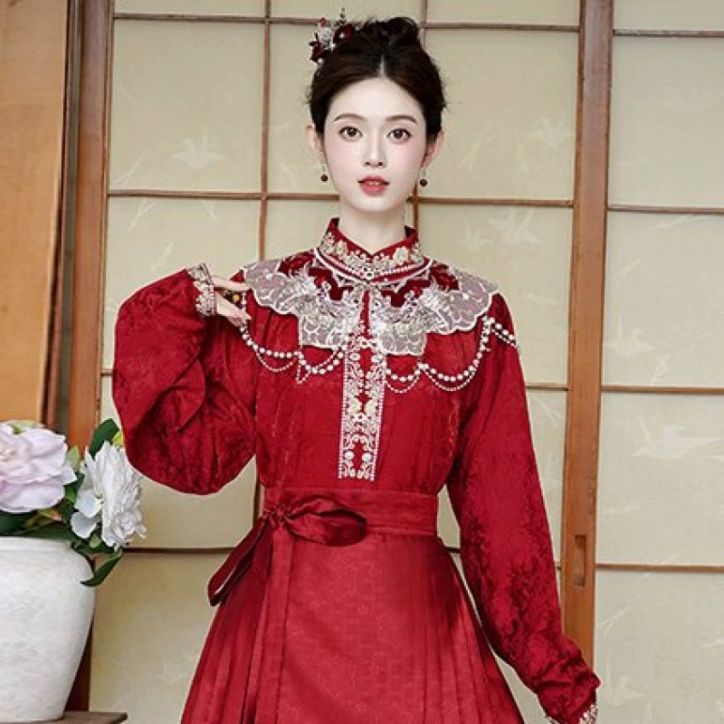 Реальная стрельба, тост, красное платье, женское улучшенное китайское платье с вышивкой, кардиган