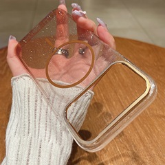 适用iPhone17PROMAX星空闪粉透明磁吸手机壳苹果16高级感保护套15