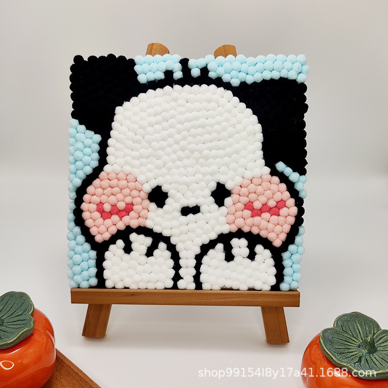 DIY ヘアボール絵画手作り材料パッケージクリエイティブ子供の漫画アニメーション装飾絵画ステッカー絵画屋台卸売|undefined