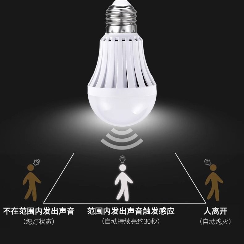 LED infrarrojo inducción humana bombilla de luz e27 bombilla inteligente bombilla de inducción de control acústico bombilla de ahorro de energía bombilla de inducción radar
