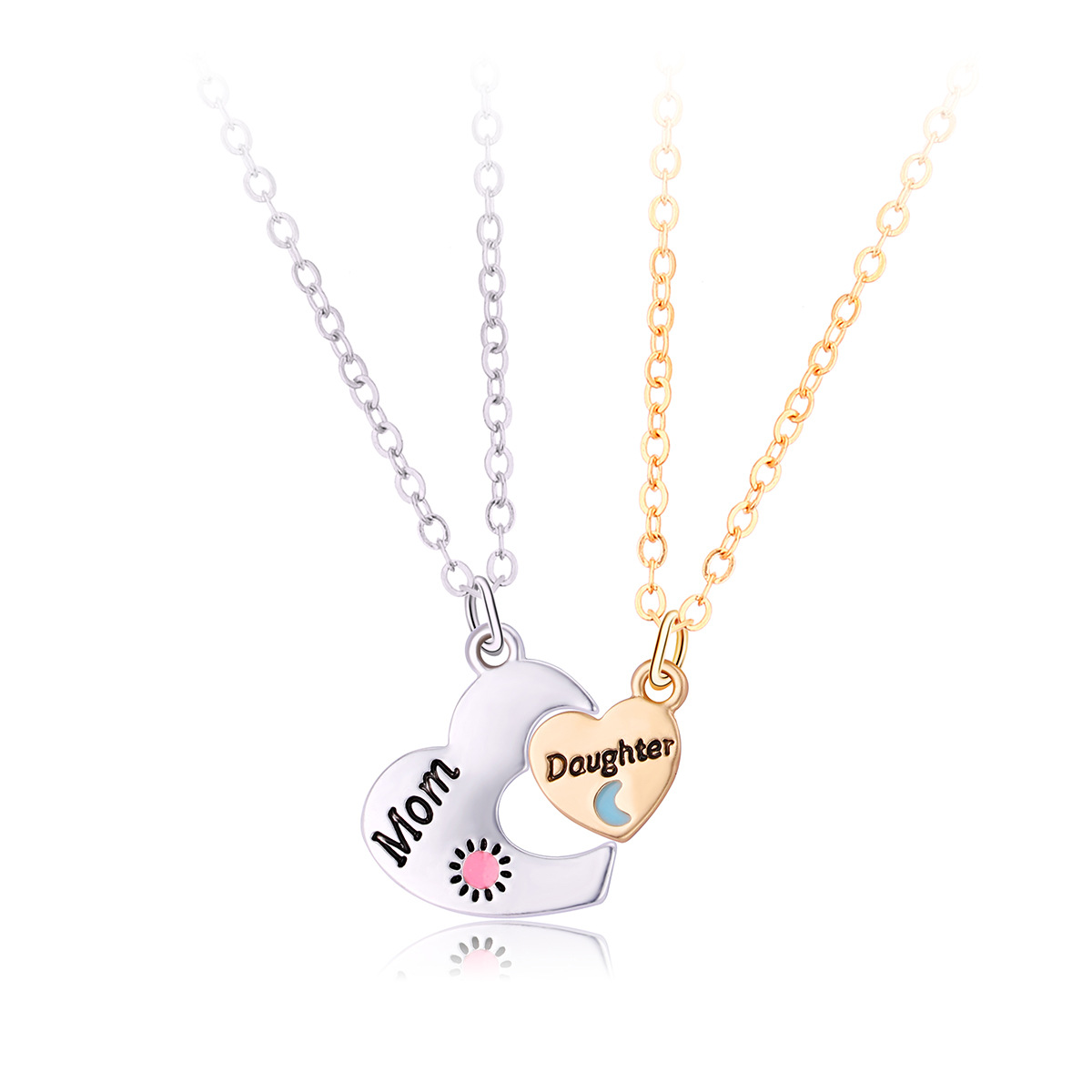 Unisex Gender Cute Letter Moon Heart Shape Alloy Plating Mother'S Day Unisex Pendant Necklace