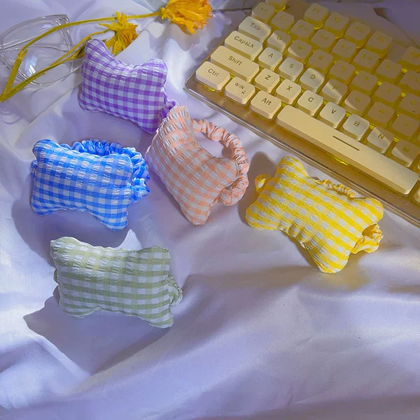 Cute Wristband Elastic Band Fresh Plaid Small Pillow Wrist Mouse Pad Typing Office Keyboard Wrist Rest