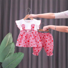 小童夏装可爱女宝宝圆点裙短袖短裤套装甜美女童装洋气两件套新款