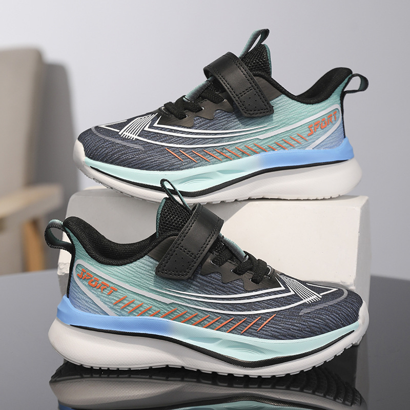 Zapatillas de Running con Velcro para Niños de Malla Transpirables y Antideslizantes para Pista