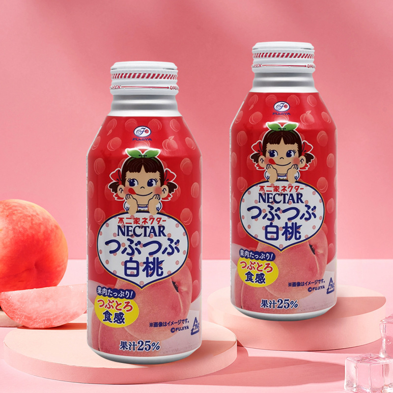 日本輸入不二家nectar白桃ジュース25% 桃味水蜜桃果肉ネットレッド飲料380ml|undefined
