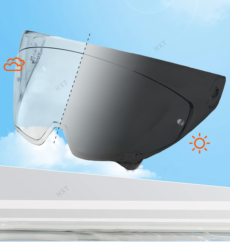 Helmet Lenses Are Compatible with Ruroc Atlas3.04.0, Windproof, Sandproof, Waterproof, and Color-Changing, Suitable for Day and Night Use, Helmet Accessories