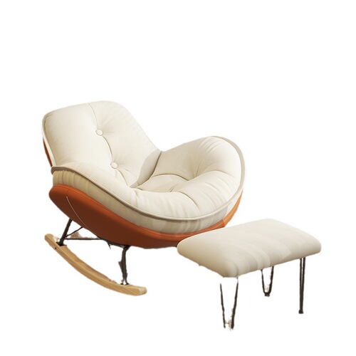 Eggshell rocking chair style home living room balcony single light luxury leisure chair reclining and sleeping lazy sofa chair