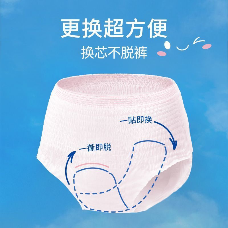 She Yanshe 春の怠惰なパンツ 日常使いに交換可能、洗濯不要、通気性、横漏れ防止、安全パンツ、交換用コア付き、おはようパンツ|undefined