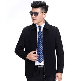 专柜高档羊毛大衣男秋冬商务休闲中年爸爸装外套免烫男装毛呢外套