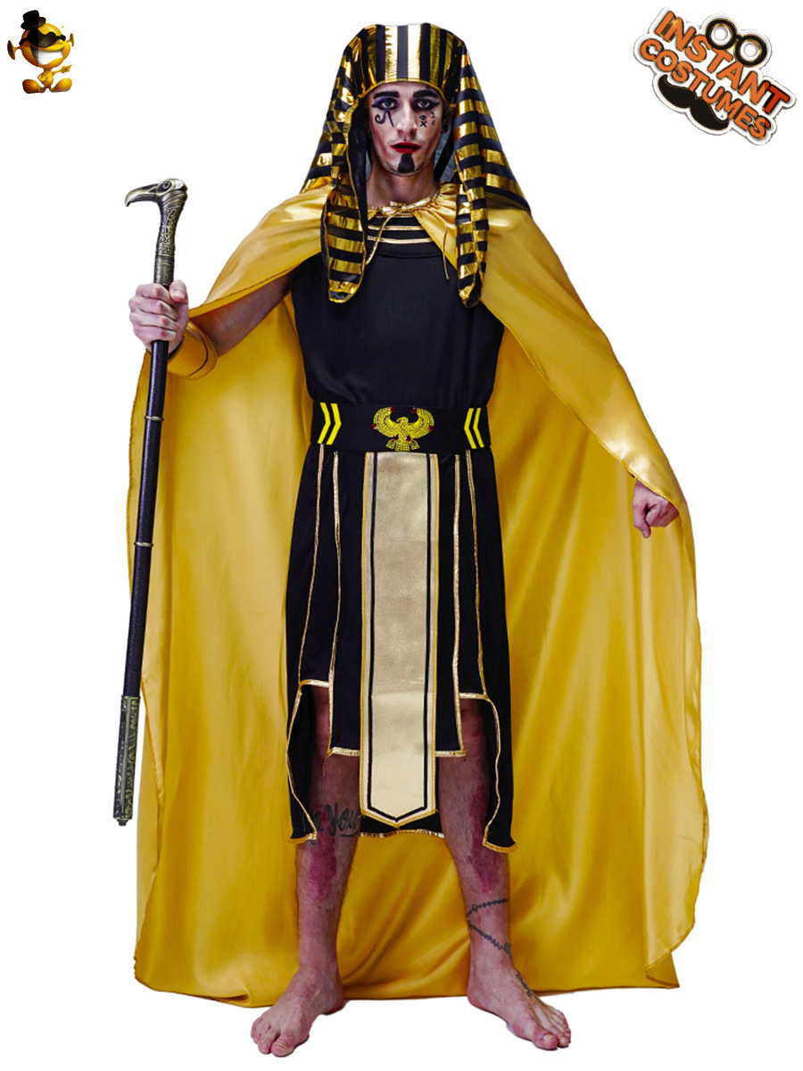 Adulto hombres egipcio traje de la etapa Faraón mascarada ropa de fiesta Cosplay traje de Halloween