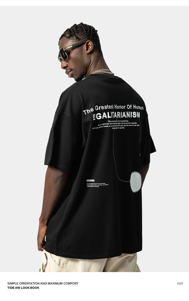 T-shirt da uomo in cotone stampato vestibilità oversize_voghion.com