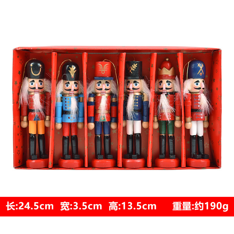 Cascanueces de estilo europeo, habitación de soldado, decoración de sala de estar, juguetes de madera, marionetas, adornos, colgantes, colgantes de Navidad