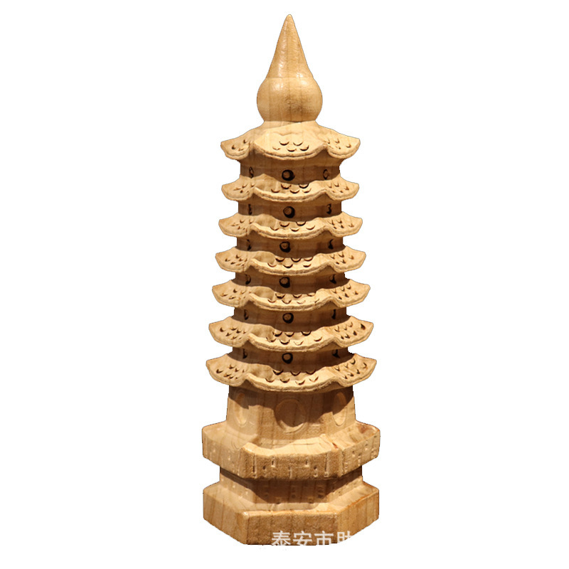 桃木7層9層11層13層文昌塔木彫り置物工芸品オフィス試験用置物|undefined