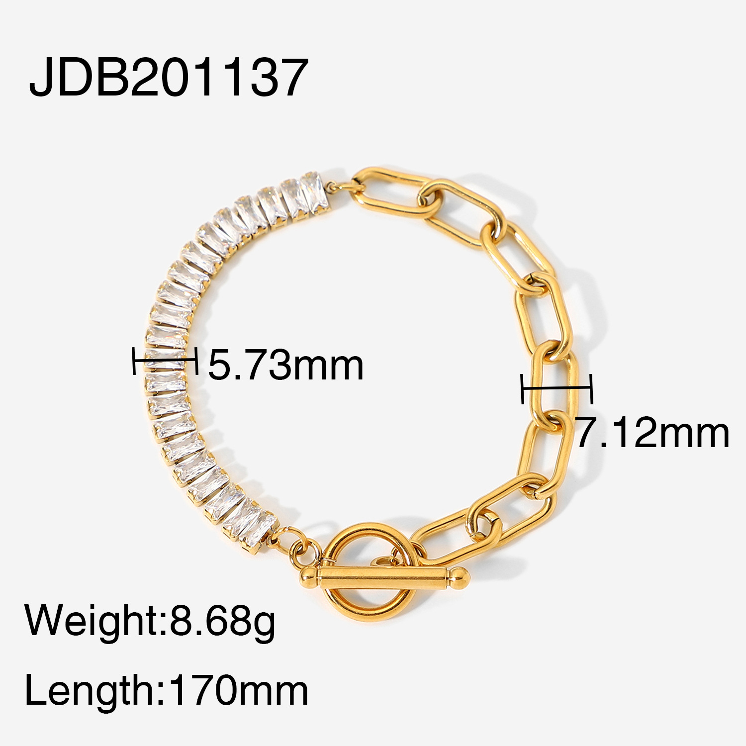 European And American Ins Stylish Simple And Versatile Cold Style Exaggerated Ot Separable Mold Design Chain Titanium Steel 18k Bracelet Ornament For Women display picture 5