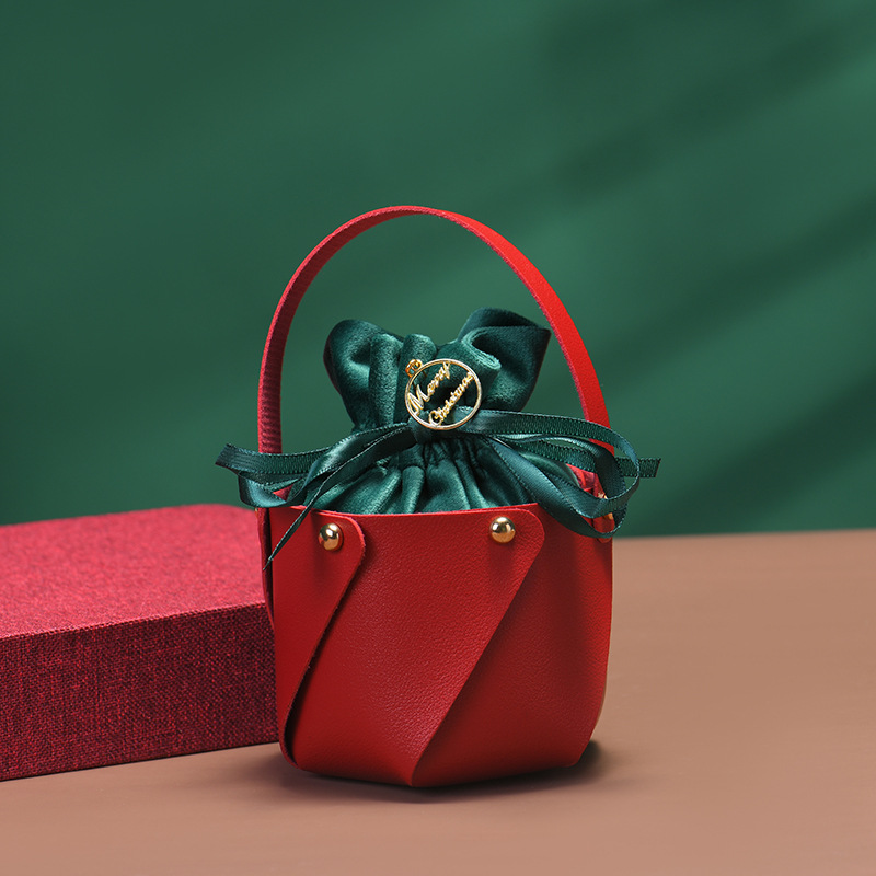 1 Piece Quantity Christmas Solid Color PU Leather Party Gift Wrapping Supplies