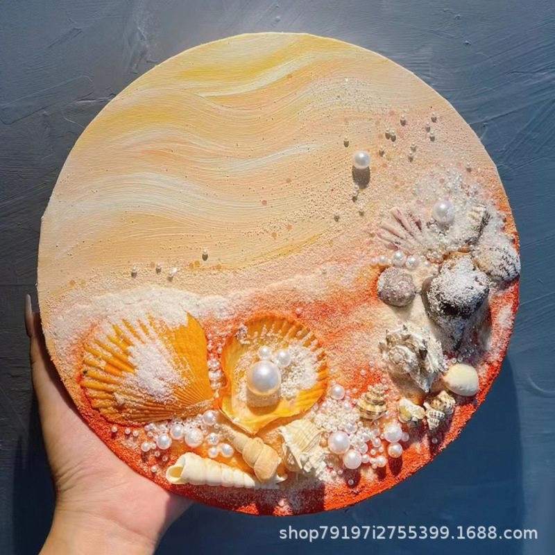 ビーチ波貝殻 diy テクスチャ絵画材料アクリル石英砂手作り額縁チームビルディング活動装飾絵画|undefined