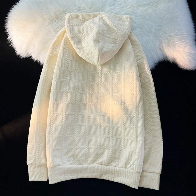 Нишевая толстовка в стиле груди, женская толстовка с капюшоном и двойным капюшоном, осенняя пара 2025 года, свободная верхняя одежда в ленивом стиле, не тренд