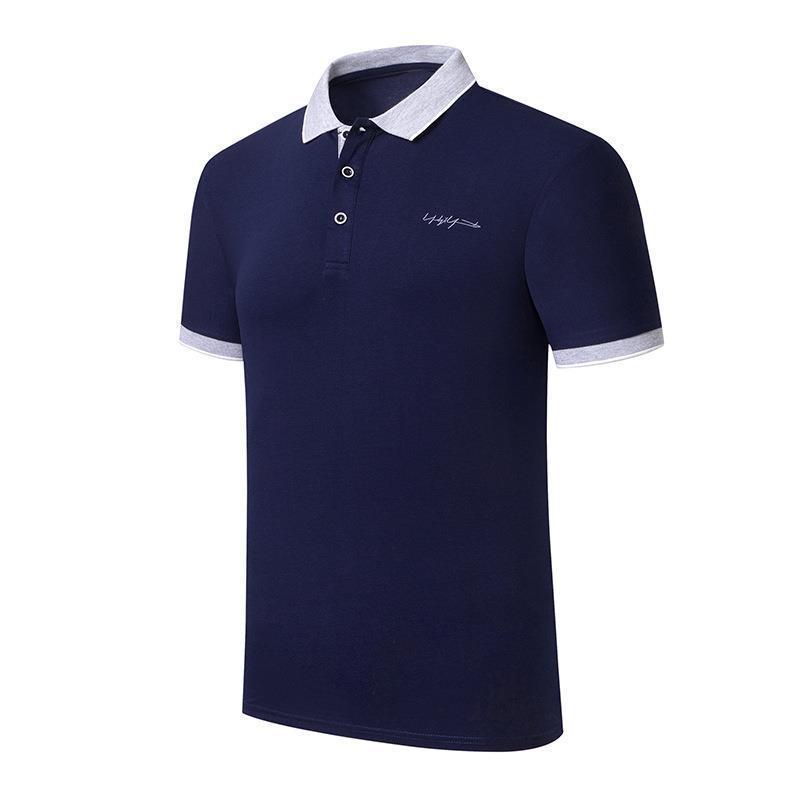Camiseta de algodón polo hombre ligera de negocios bordado camiseta de mangas cortas golf bordado elástico camiseta de solapa papá
