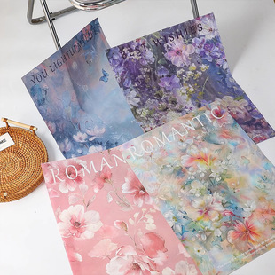 Huaxi Sicilian oil painting wind wrapping paper high-grade feeling wrapping paper flower series Fenghua paper flower packaging materials