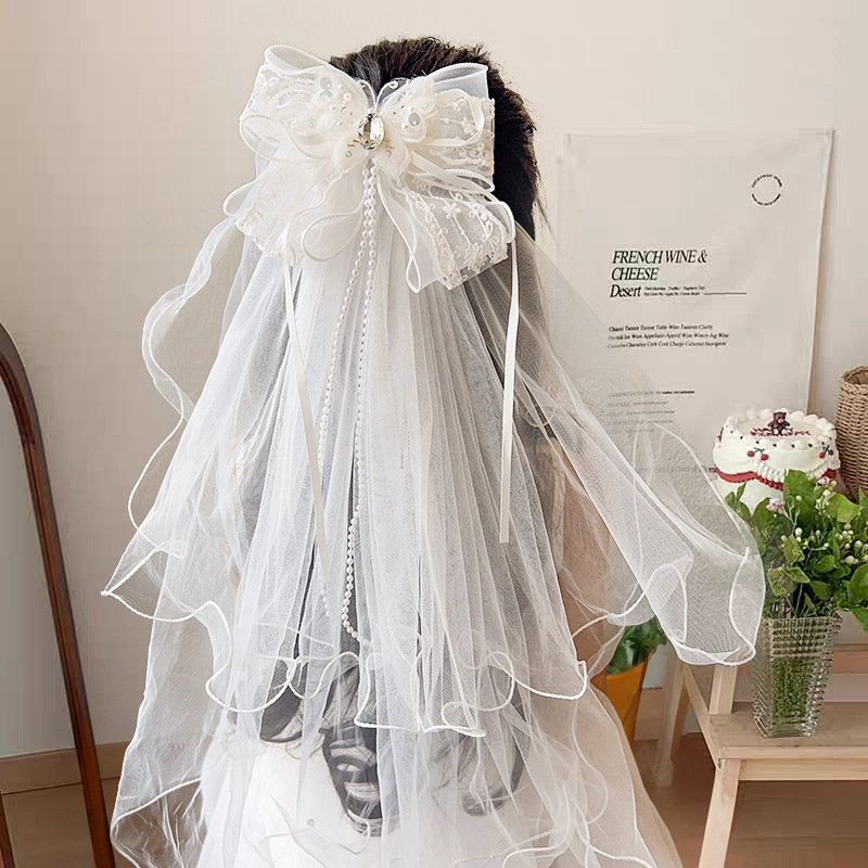新しい子供のベールスーパー妖精プリンセスリボンフローティングガーゼヘアピン少女の誕生日写真ヘアピン女の子のヘアアクセサリー|undefined