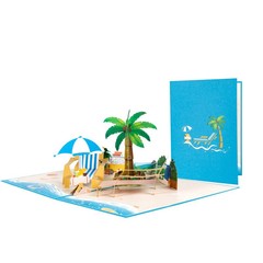 創意通用退職旅行手作り三次元カードビーチ夏休暇プレゼントカード誕生日通用プレゼント
