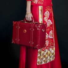 结婚红皮箱陪嫁箱新娘箱子嫁妆箱订婚彩礼箱礼金箱压箱钱盒婚嫁箱