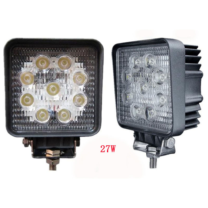 Luz cuadrada pequeña de 4 pulgadas luz antiniebla LED luz de conducción 27W48W vehículo todoterreno camión barco reflector de concentración suministro de fábrica
