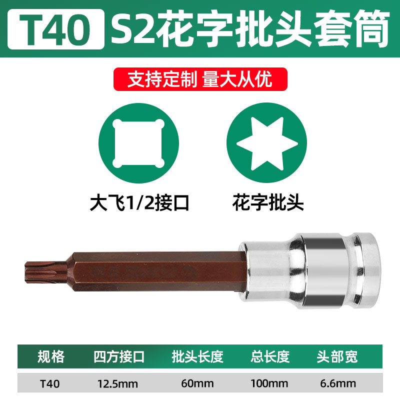 2016, 1 / 2s2 Hex Head Sleeve 100 Long t40