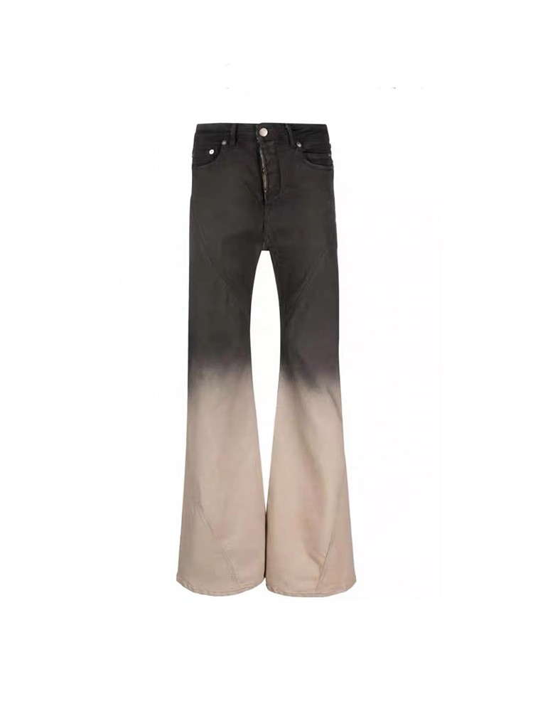 Rick Owens Jeans Flared Gradient Black Yellow
