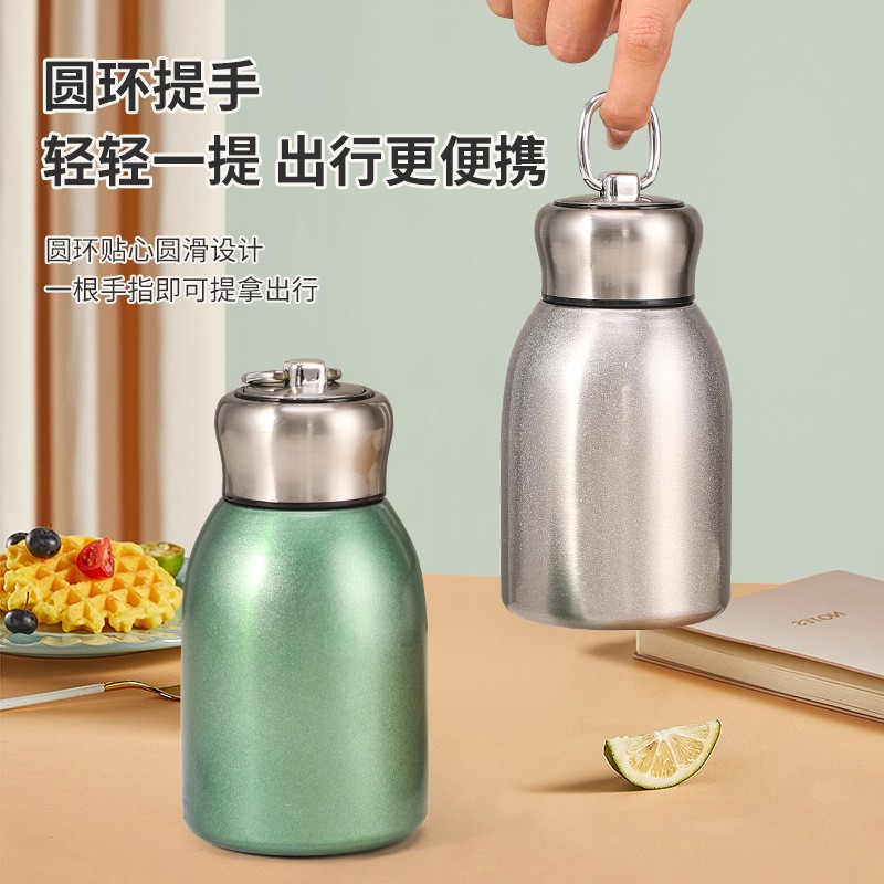 국경 간 304 스테인레스 스틸 미니 뚱뚱한 보온병 컵 루프 포켓 컵 3D 국가 유행 컵 선물 도매