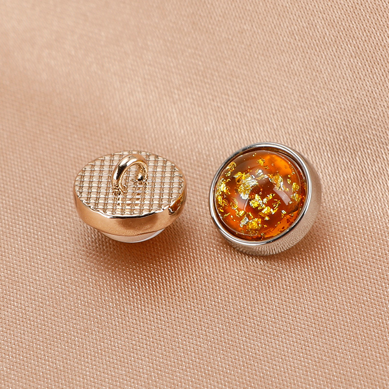 彩色金箔圆形金属双拼纽扣 精致小香风外套毛呢衬衣金边装饰扣