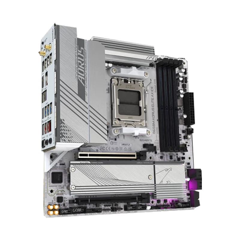 Материнская плата Ice Sculpture B650M AORUS ELITE AX Ice DDR5 поддерживает CPU AMD AM5