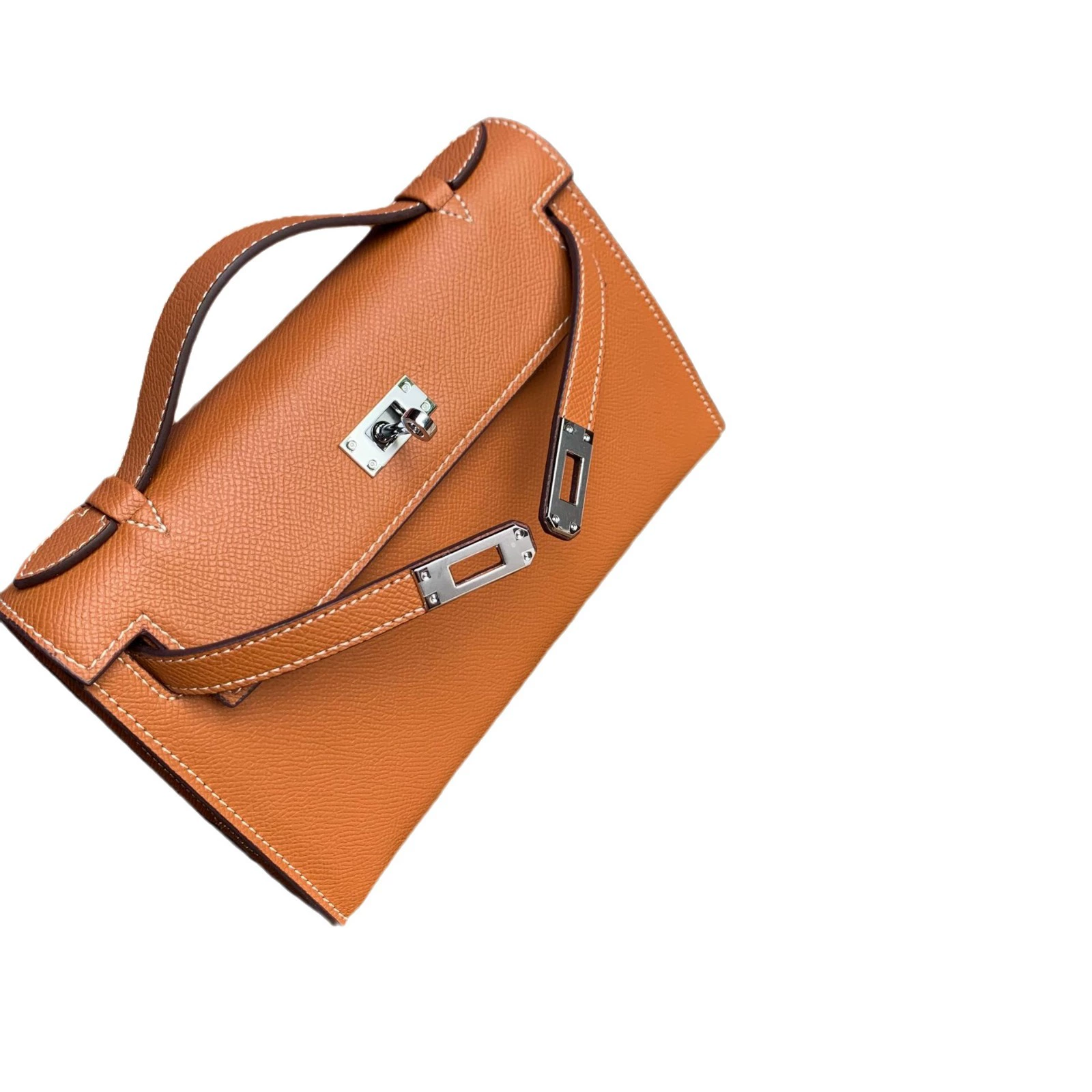 Leather purse, one-shoulder bag, handheld chain, shrinks pores, chain bag