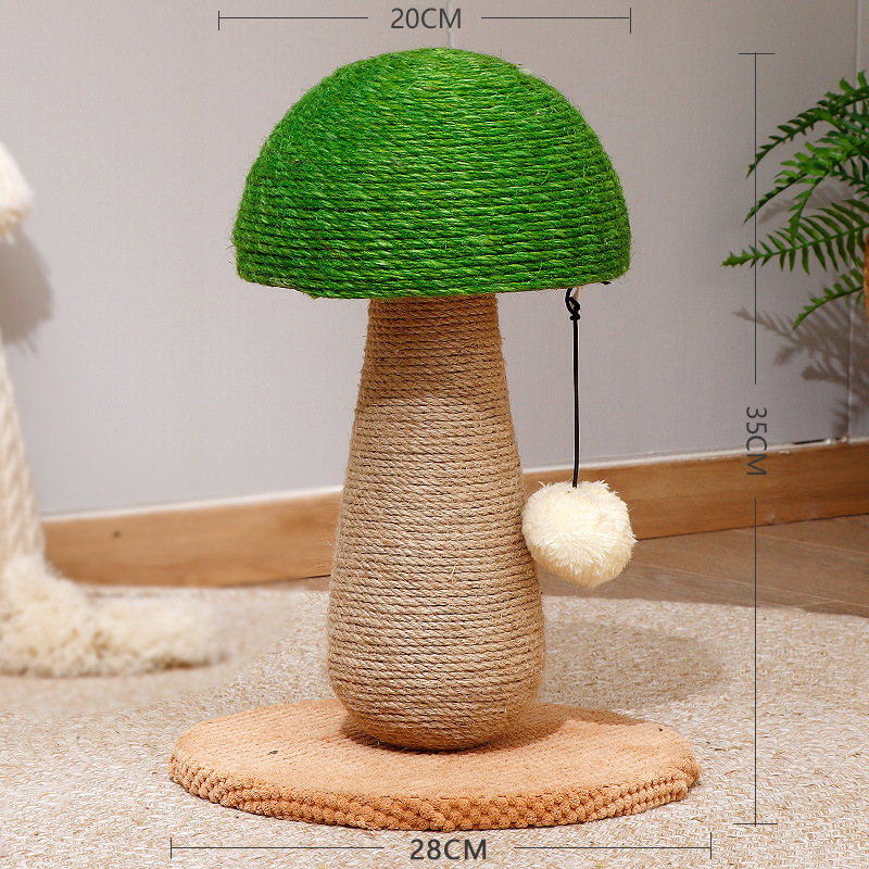 Tablero de agarre para gatos al por mayor para aliviar el aburrimiento, el soporte para gatos no se cae, el hongo vertical del gato resistente al desgaste, el soporte para escalada de sisal, la columna de agarre para mascotas de juguete