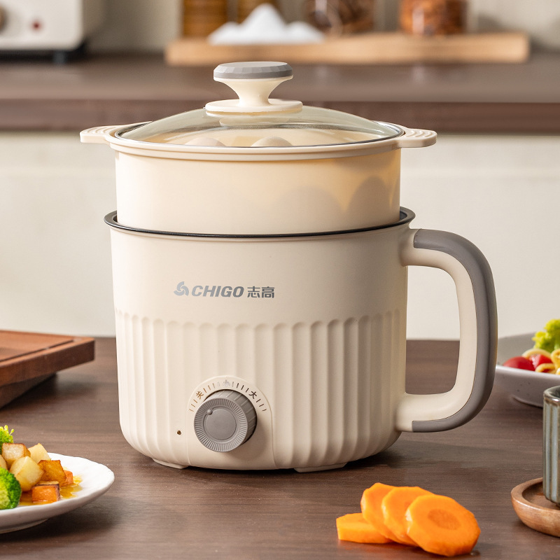 Electric Cooking Pot for Student Dormitories, Small Electric Hot Pot, All-In-One Steamer, Household Noodle Cooker, Convenient for Office Use