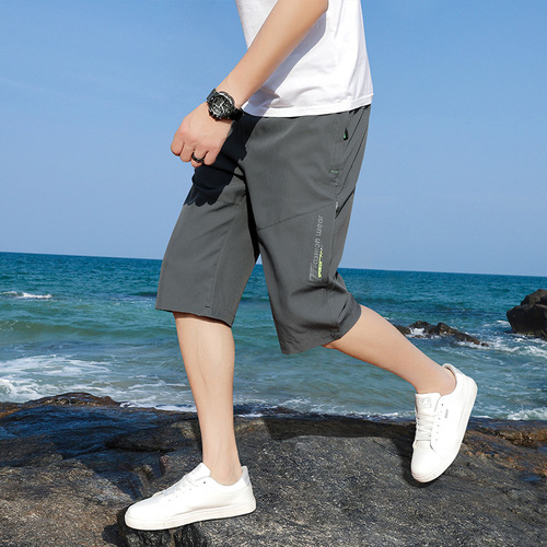 Men's Shorts  Summer New Korean Style Fashionable Cropped Pants Youth Beach Casual Straight Medium Pants