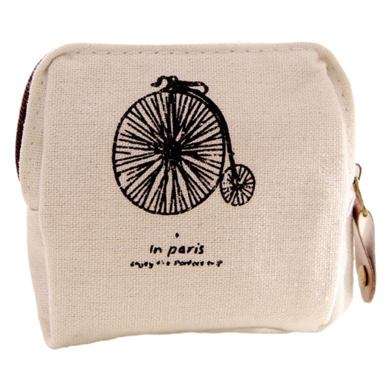 Korean cute female Paris memory coin purse coin bag creative canvas change bag small wallet factory wholesale