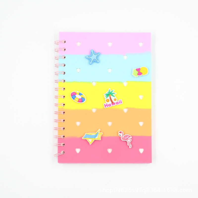 Flamenco transfronterizo agujero de silicona agujero dibujos animados decompresar playa DIY creativo océano playa cuaderno de notas