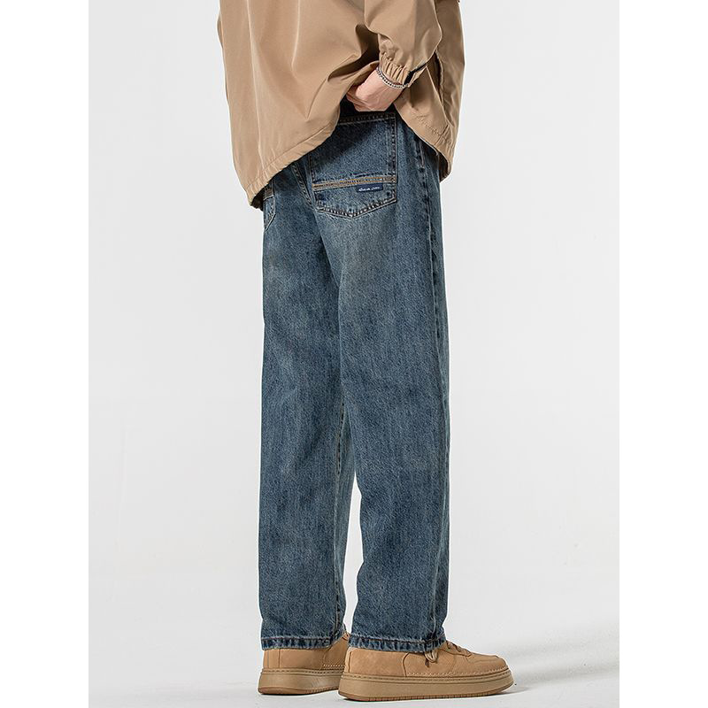 Minger | American Fashion Brand Loose Harlan Jeans Men's Fashion All-match Wide Leg Dagging Straight Long Pants Men