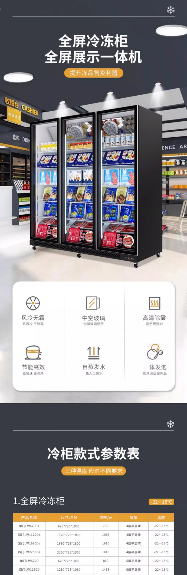 冷冻展示柜商用冰柜立式食品冻品低温速度柜冰淇淋超市冰柜-阿里巴巴